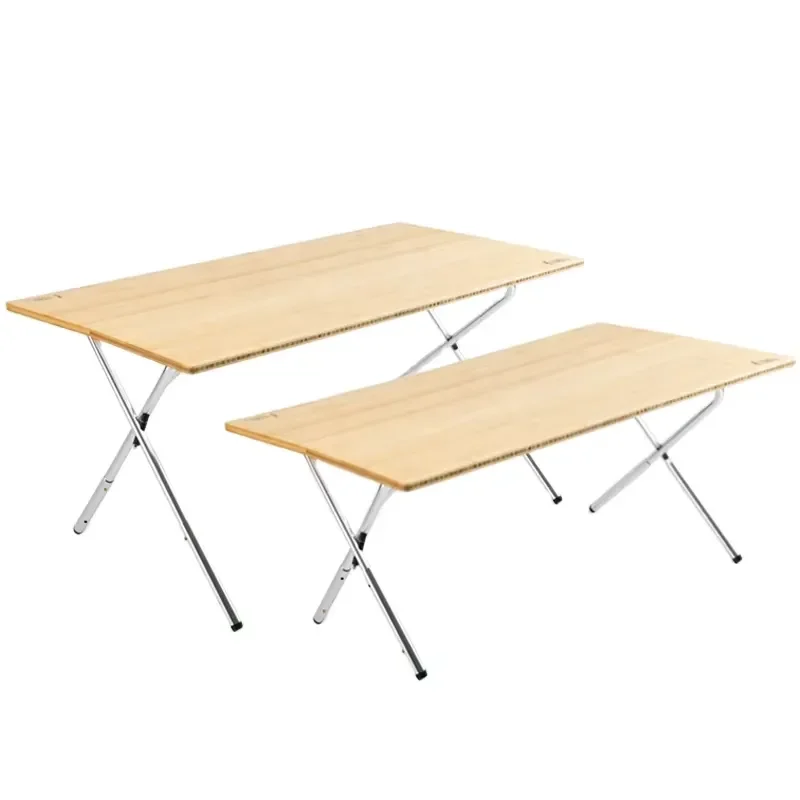 Adjustable Height Bamboo Folding Table for Outdoor Camping Garden Picnic BBQ Self Driving Travel Desk Portable Lightweight
