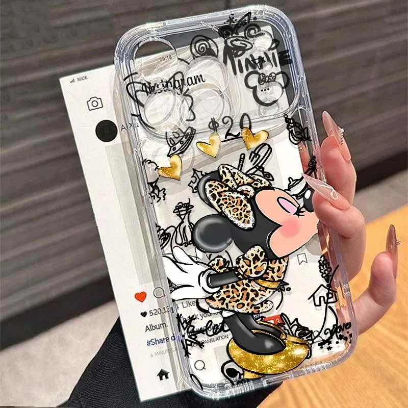 Capa fofa leopardo mickey minnie para samsung s25 ultra s24 fe plus a56 5g a36 a25 a16 a07 a06 a55 a35 a15 a25 a54 a14 a34 a24 a52