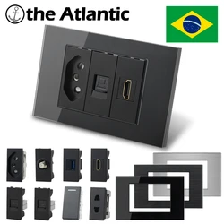 T1 Series - 118Type Brazil Socket Modular Power Socket+TV RJ45 HDMI USB Modular Components DIY Socket Brazilian Outlet