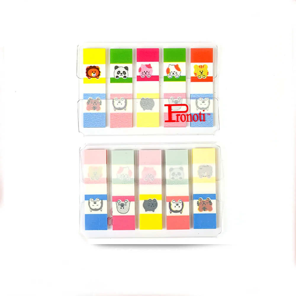 Cute Animal Pattern Sticky Note Lovely Writable Easy Bookmarks Classify Files Flags Colorful Index Tabs for Office and Students 
