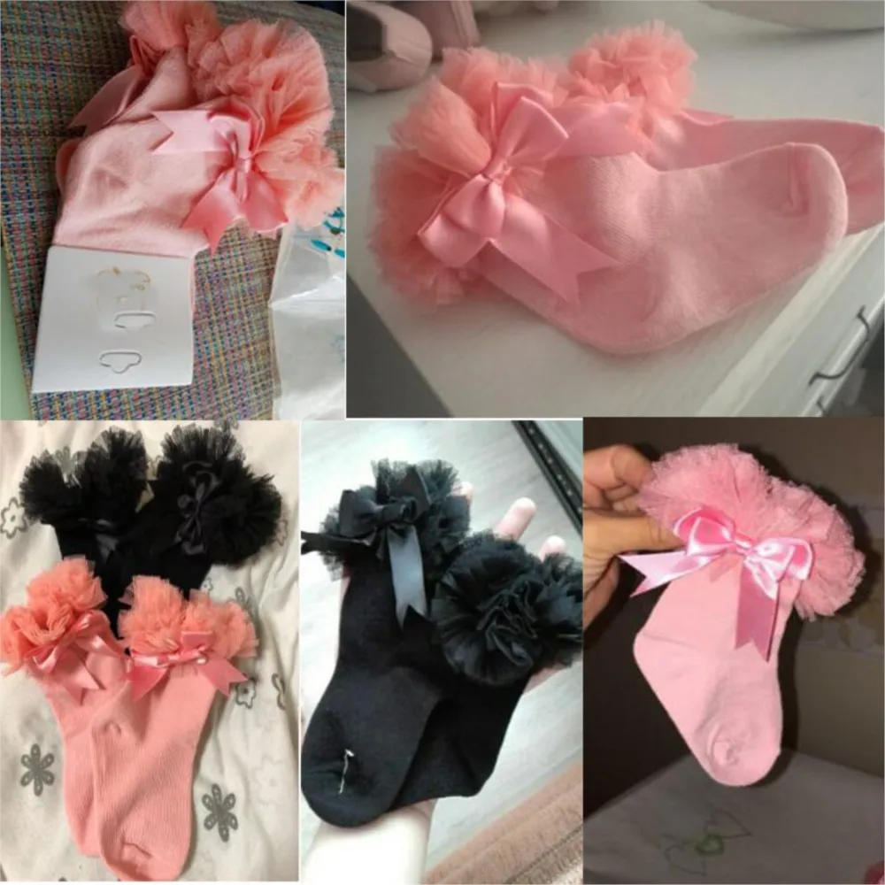 

2020 Infant Toddler Baby sock Girls Kids Princess Bowknot Lace Floral Short Socks Cotton Ruffle Frilly Trim Ankle Socks 0-8Y