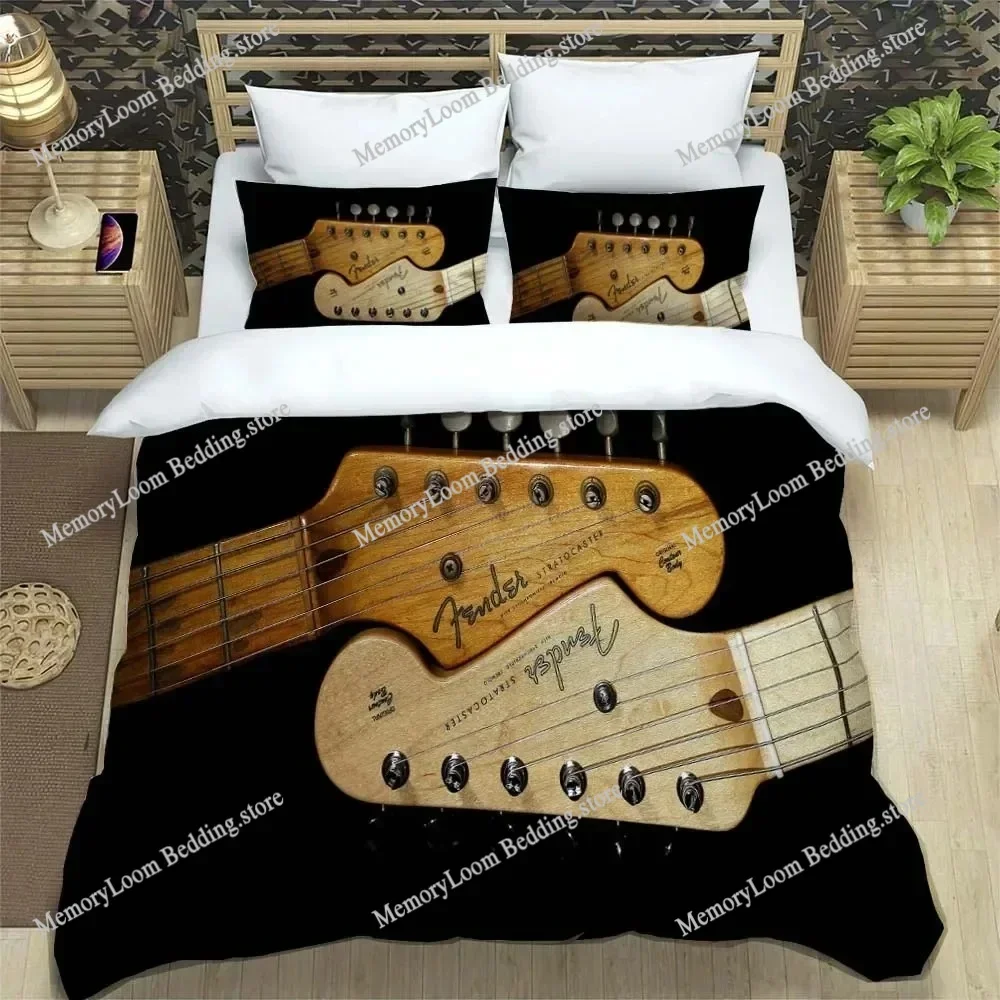 Fender Musik Gitarre Fashion 3D Printed Bedding Queen Bedding Set Customized King Size Bedding Set Soft and Comfortable
