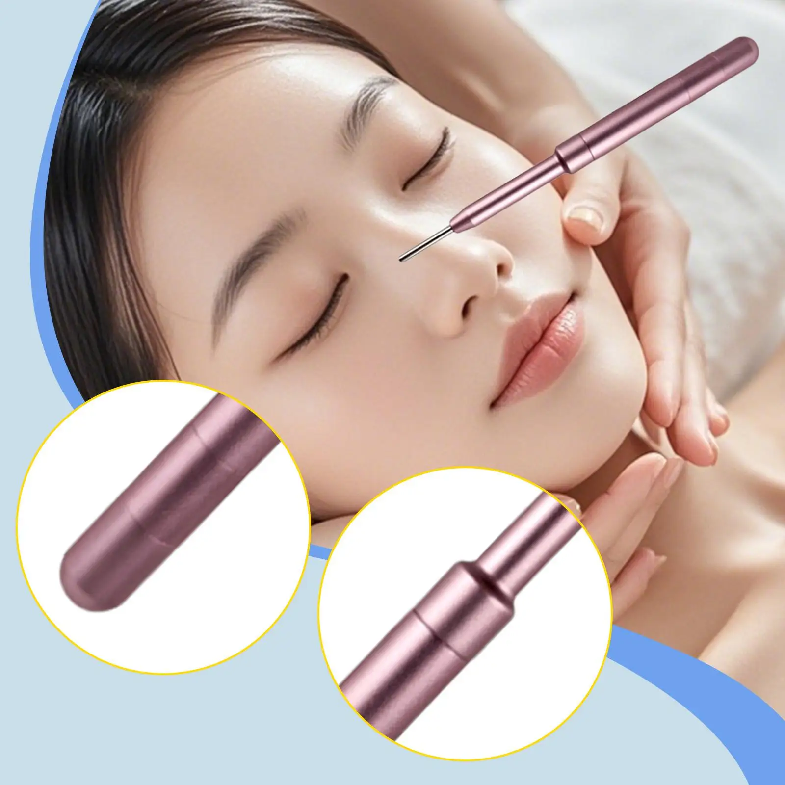 

Facial Reflexology Massage Tool Manual Metal Mini Face Acupuncture Pen Point Massager Pen Portable for Eyes Neck Finger Body Leg