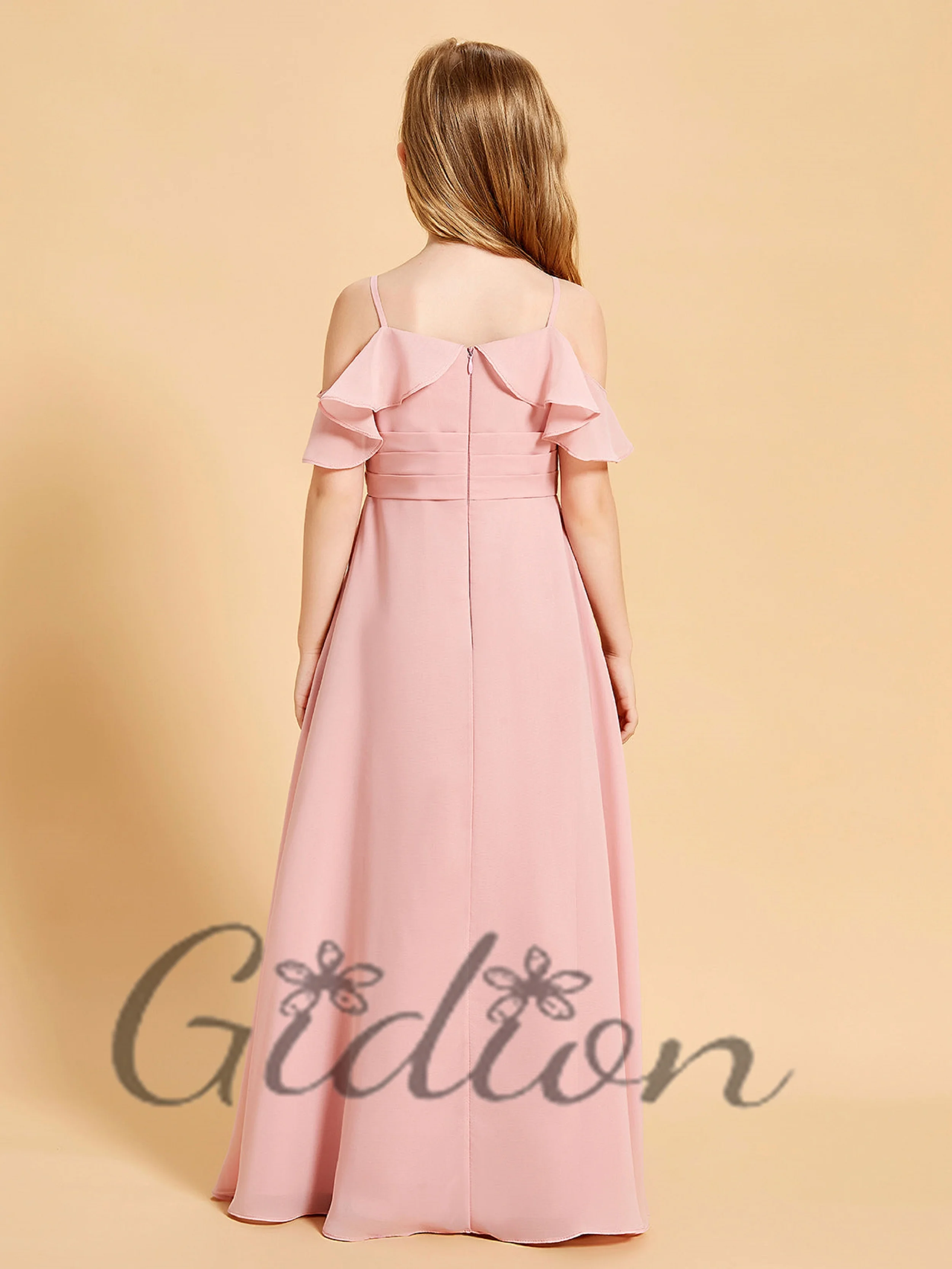 Floor-Length Chiffon Junior Bridesmaid Dress For Kids Birthday Evening Party Wedding Ceremony Banquet Prom Event Ball Pageant