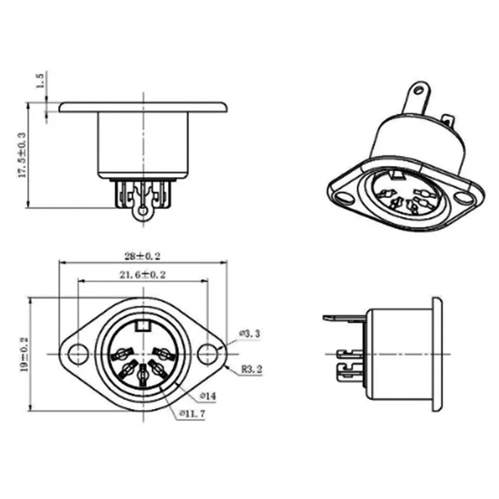 1Pc S Terminal Computer Toetsenbord Din Socket 3 4 5 6 7 8P/Core 8-Pins Midi Plug Base Ijzeren Shell S Terminal Power Connector