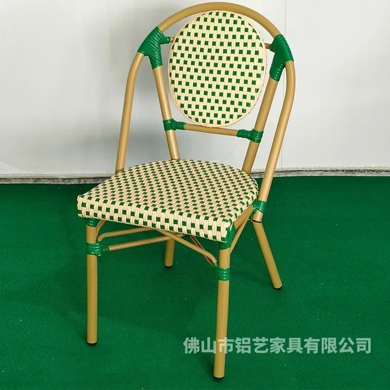 Cafe commercial street outdoor courtyard rattan chair, manufacturer wholesale outdoor chair milk tea shop rattan chair