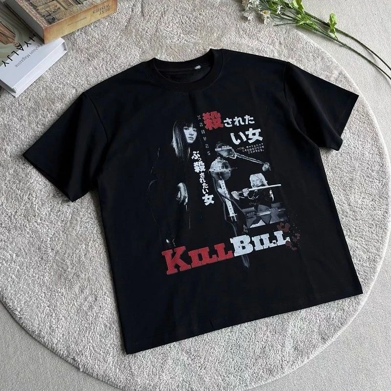 American High Street T-shirt Trendy Brand with Printed Design, Pure Cotton, Men's and Women's, Niche Short-sleeved Shirts