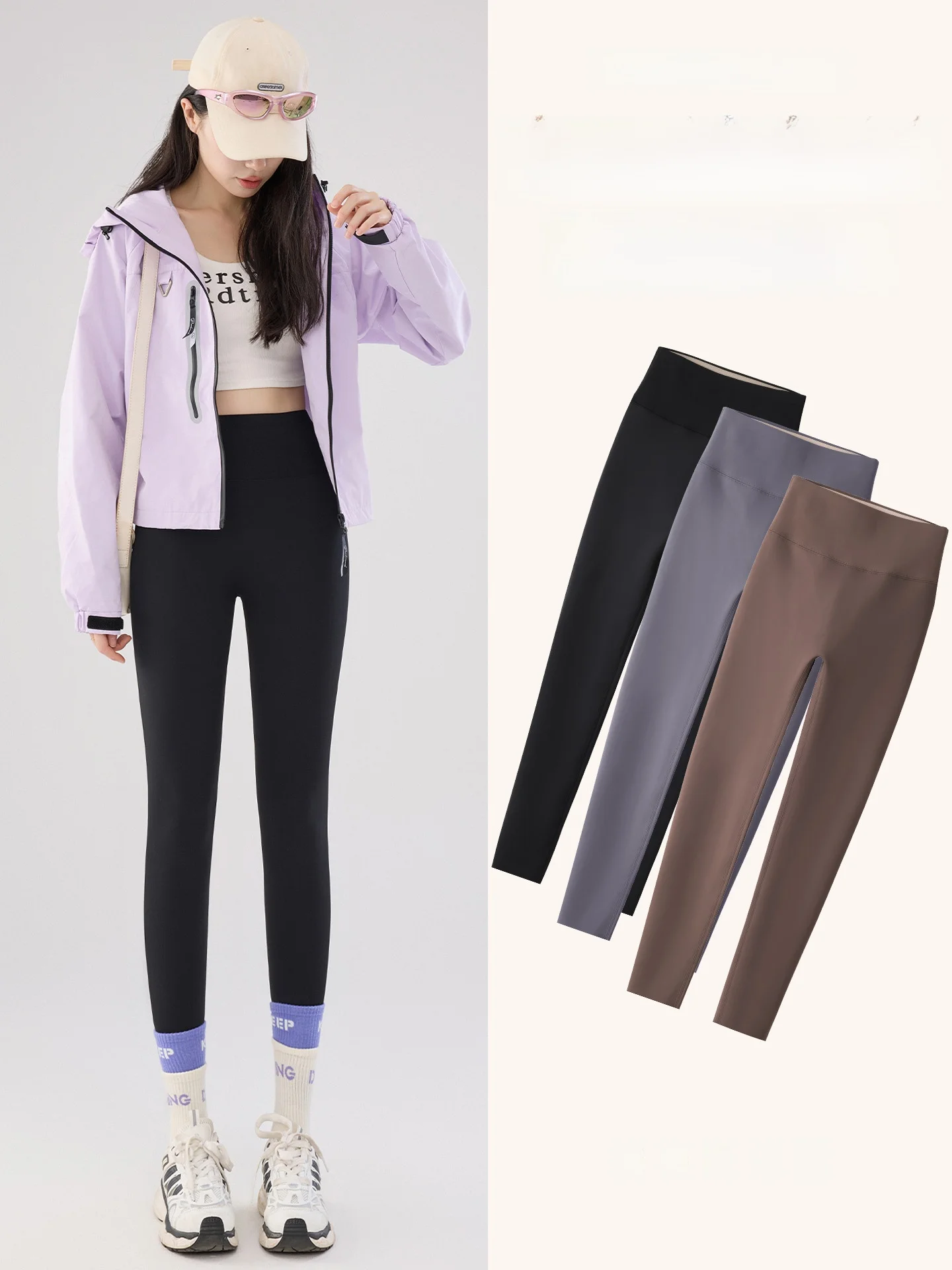 

Брюки для йоги Thiened, женские зимние брюки из овчины с высокой талией, подтягивающие ягодицы, специальные морозостойкие повседневные длинные брюки...