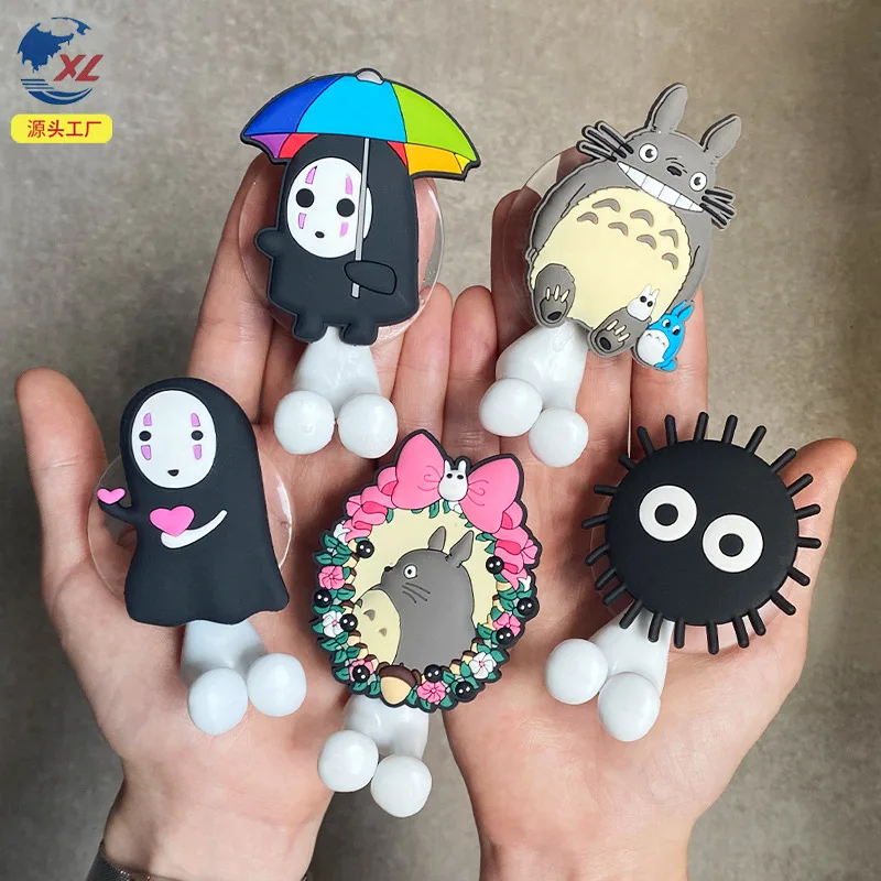 My Neighbor Totoro Punch‑Free Wall Mount Brush Holder No Drill Self‑Adhesive Storage Rack Household Organizer Shelf for Daily