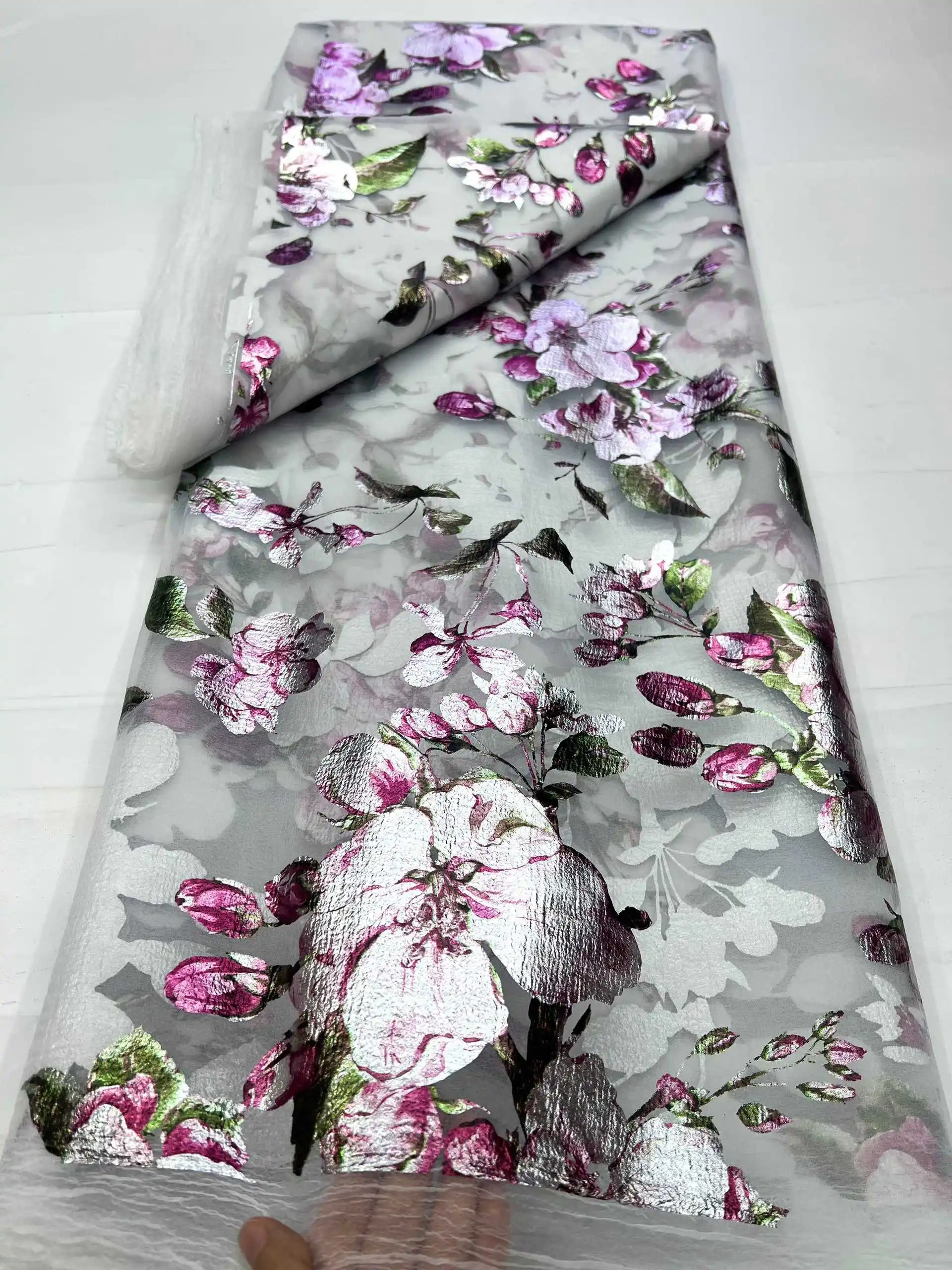 

3D Flowers in White French Lace Fabric 2025 High Quality Net African Lace Fabric with Flowers Lace Fabrics for Wedding HD14HN