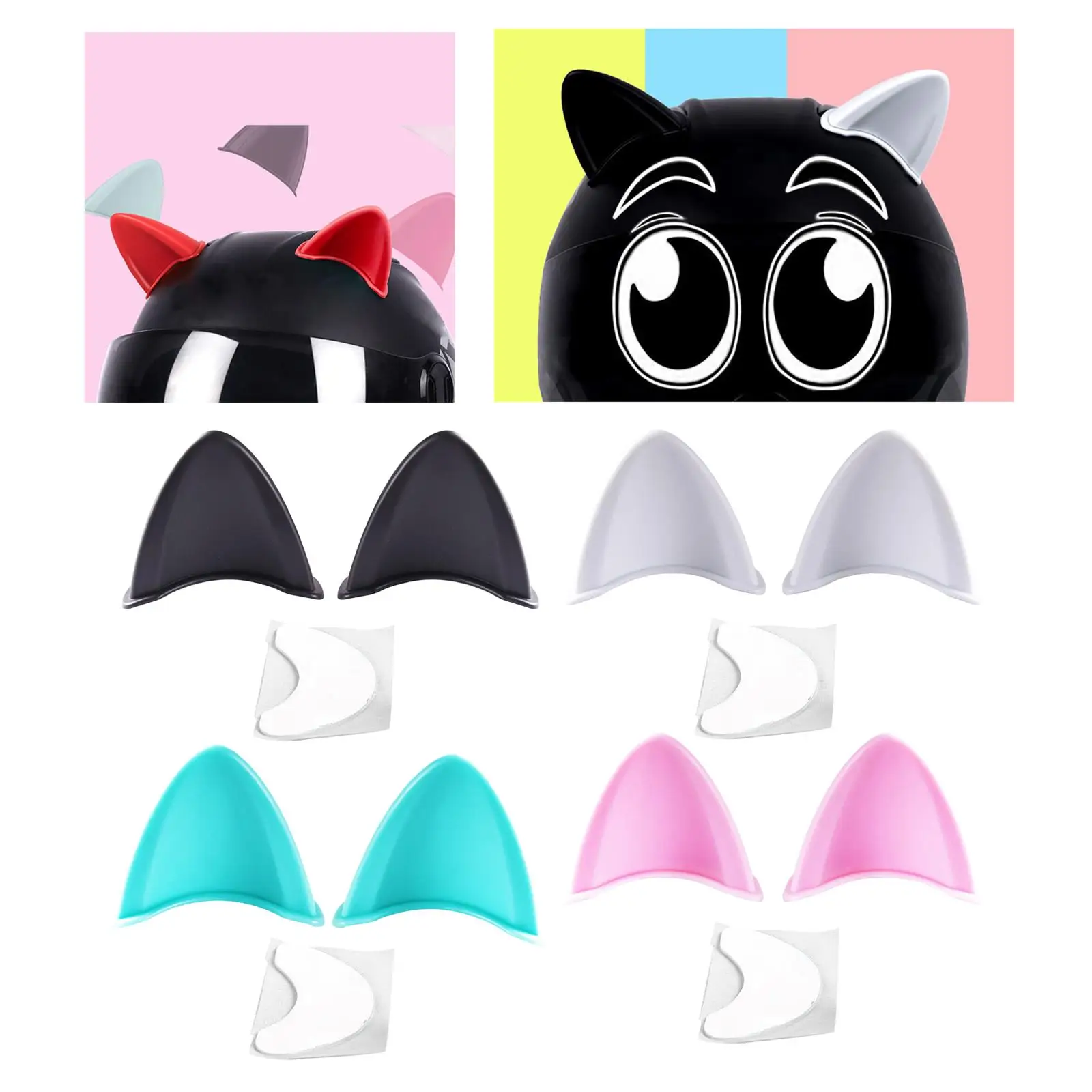 

Helmet Cat Ears Easy Peel and Stick for Bicycle Motorcycle Helmets Ski