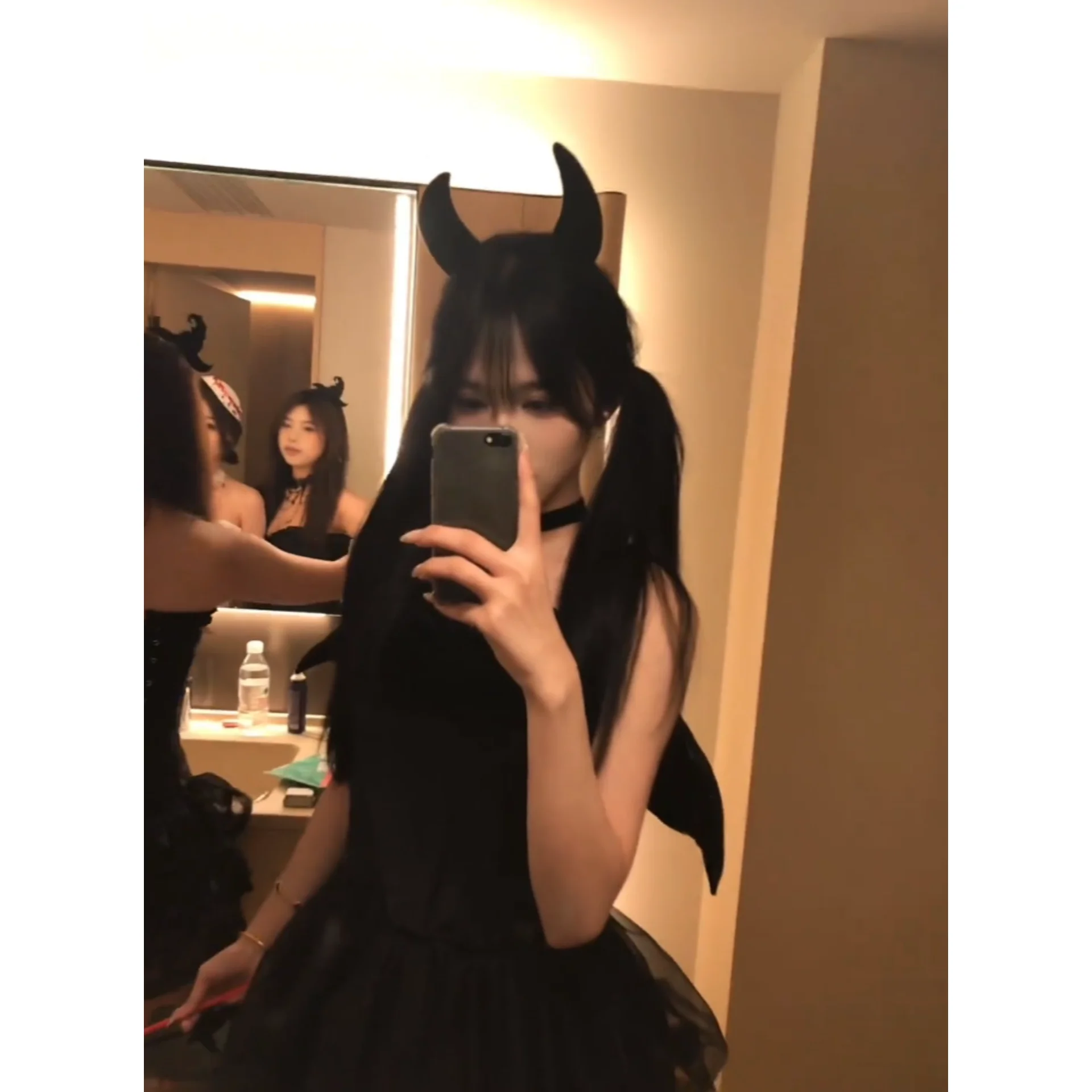 

Sexy Maid orm Chest Strap Long Sve Waist Cinched Vintage Sle Puffy Skirt Dr for Young Women mid High Waist Polyes...