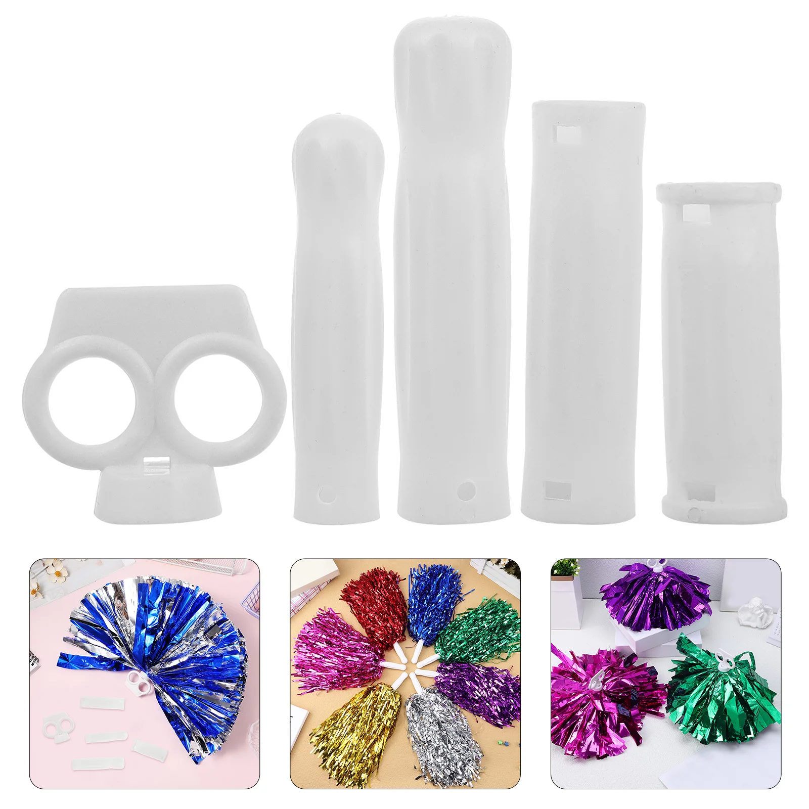 

25pcs Cheerleading Pom Poms Replacement Handle White 288G Easy Install Versatile Options Colorful Design For Sports Events