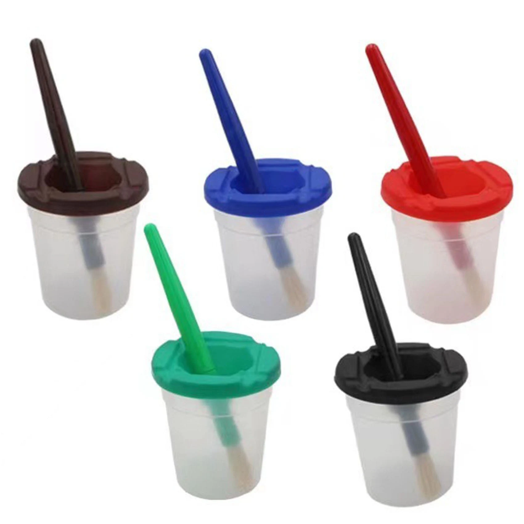 Pen-Washing Cup Palette Brush Set 10-Color Plastic Anti-Pour-Out Washing Pen Cup Children's Graffiti