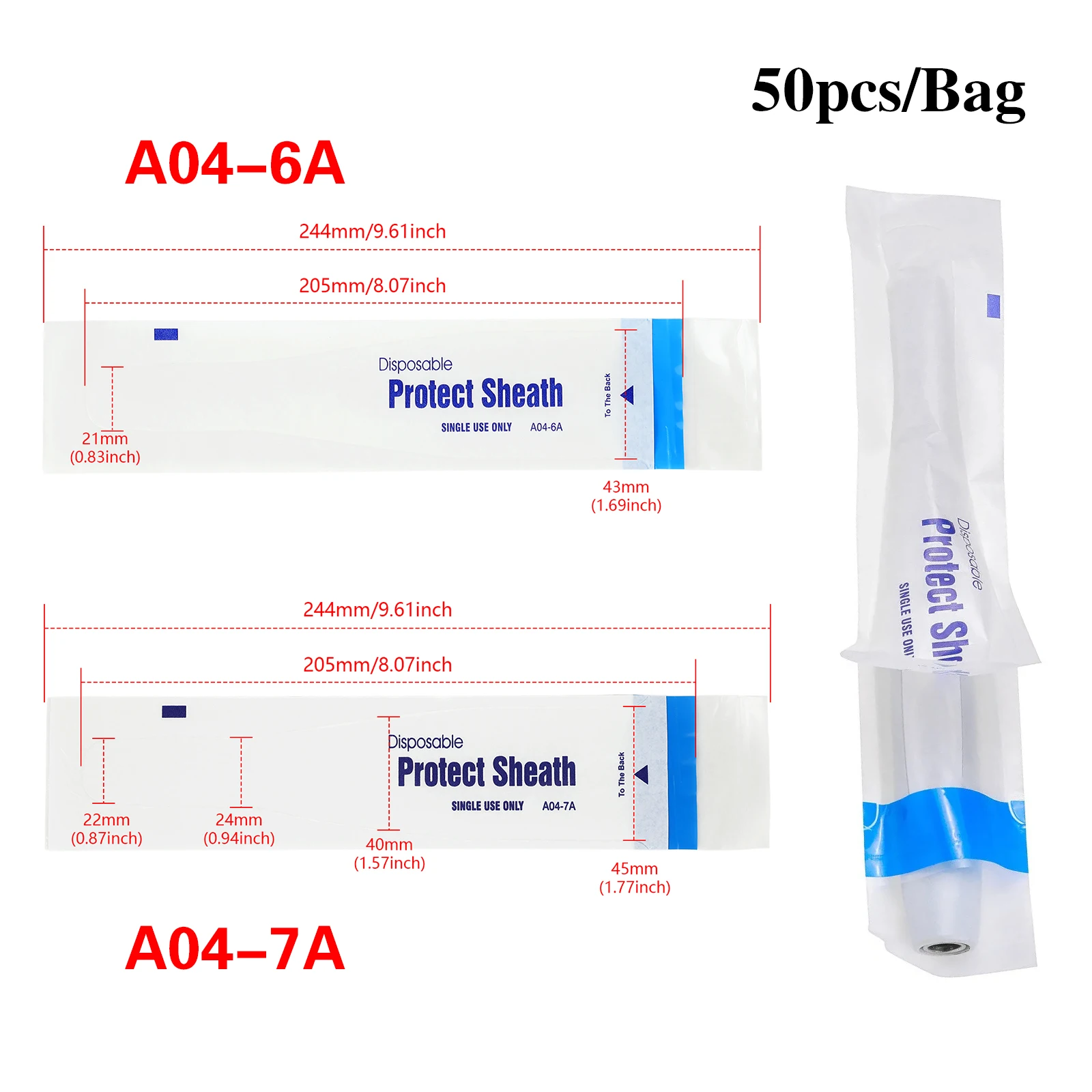 50Pcs 7A/6A Dental Intraoral Camera Sleeves Sheet Sheath Cover Disposable Oral Teeth Dental Equipment High Quality