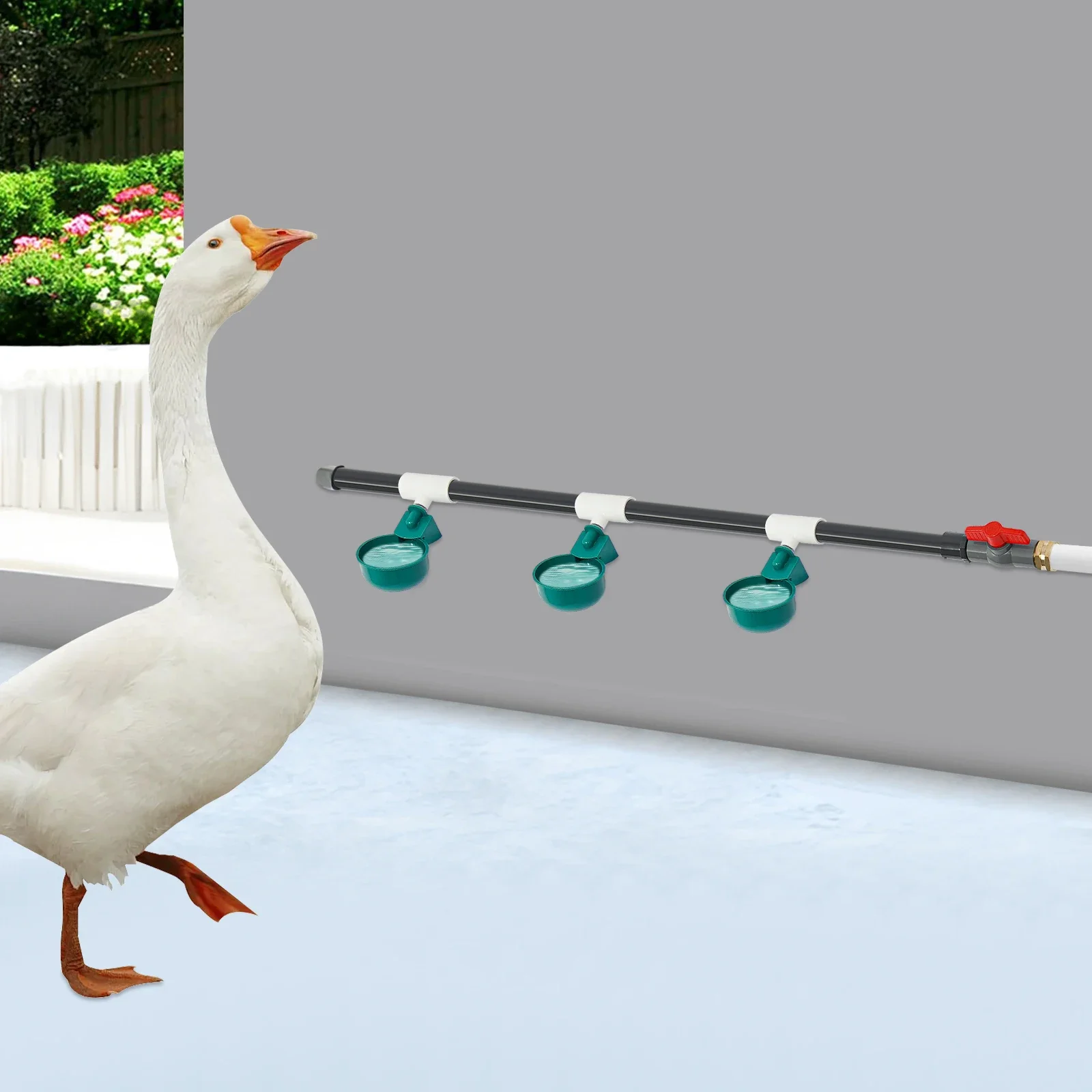 شرب الدجاج الأوتوماتيكي 9 أوعية صمام تعويم سقي الدواجن ونظام الشرب مع مقاوم للتسرب لمزرعة الدواجن