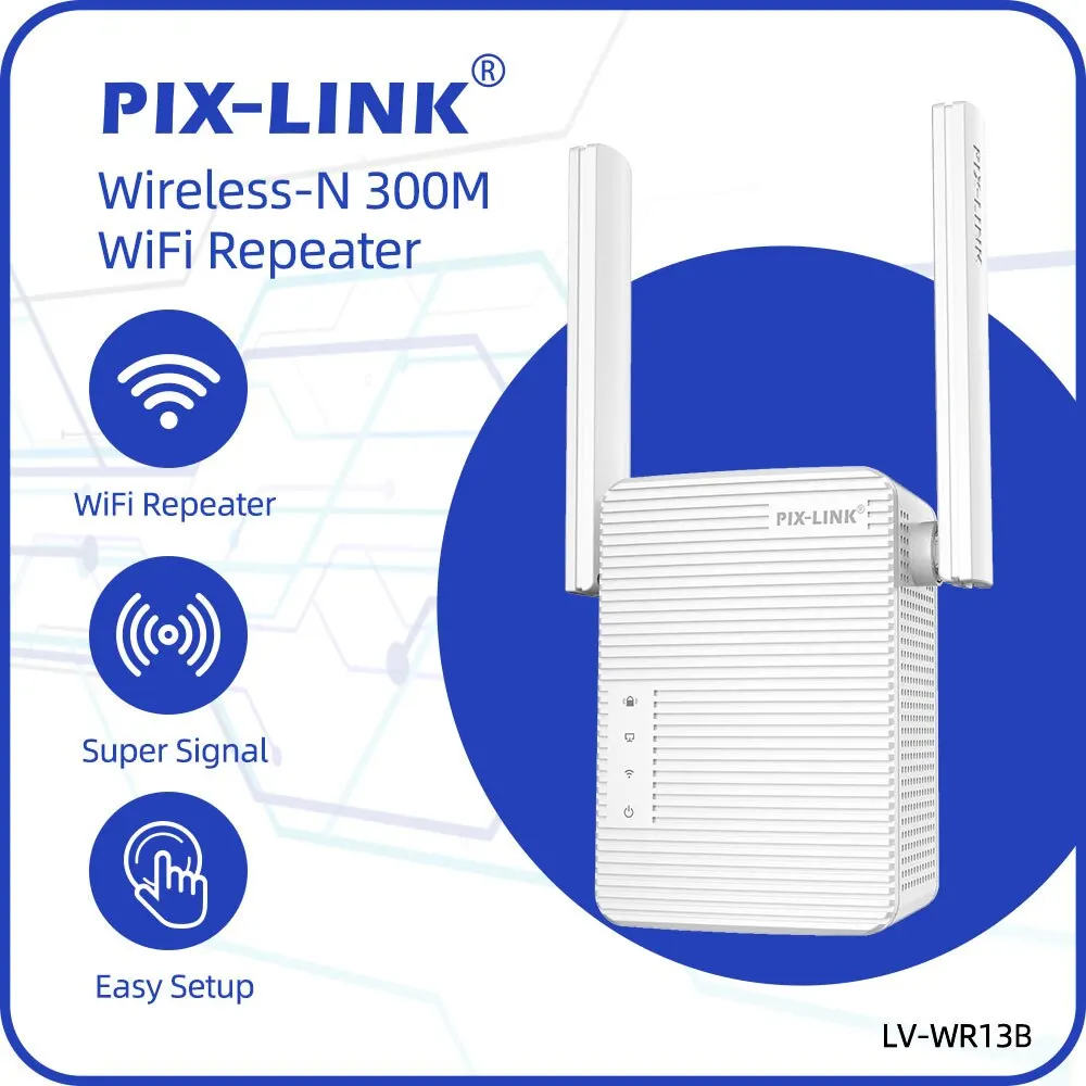 PIX-LINK WR13B 무선 와이파이 리피터 및 익스텐더: 강력한 부스트, 넓은 범위, 300Mbps 액세스 포인트 PIX-LINK WR13B 무선 와이파이 리피터 및 익스텐더: 강력한 부스트, 넓은 범위, 300Mbps 액세스 포인트