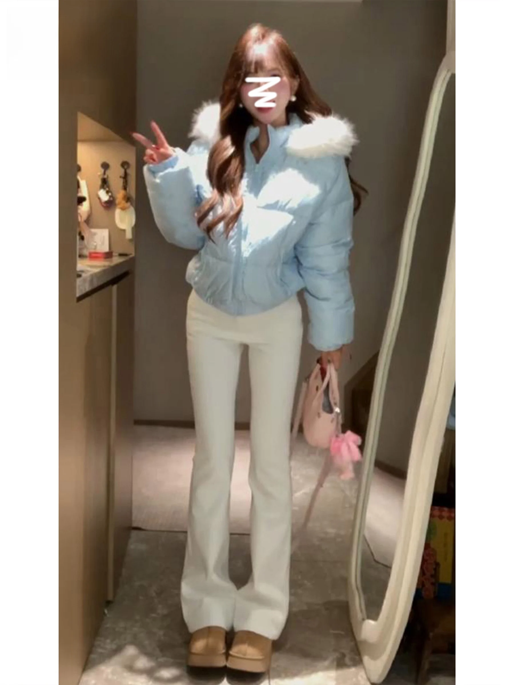 

Джинсы-клеш с высокой талией, женские, эластичные, утягивающие, белые, свободного кроя, летние, новый стиль, американский стиль, джинсовая ткань