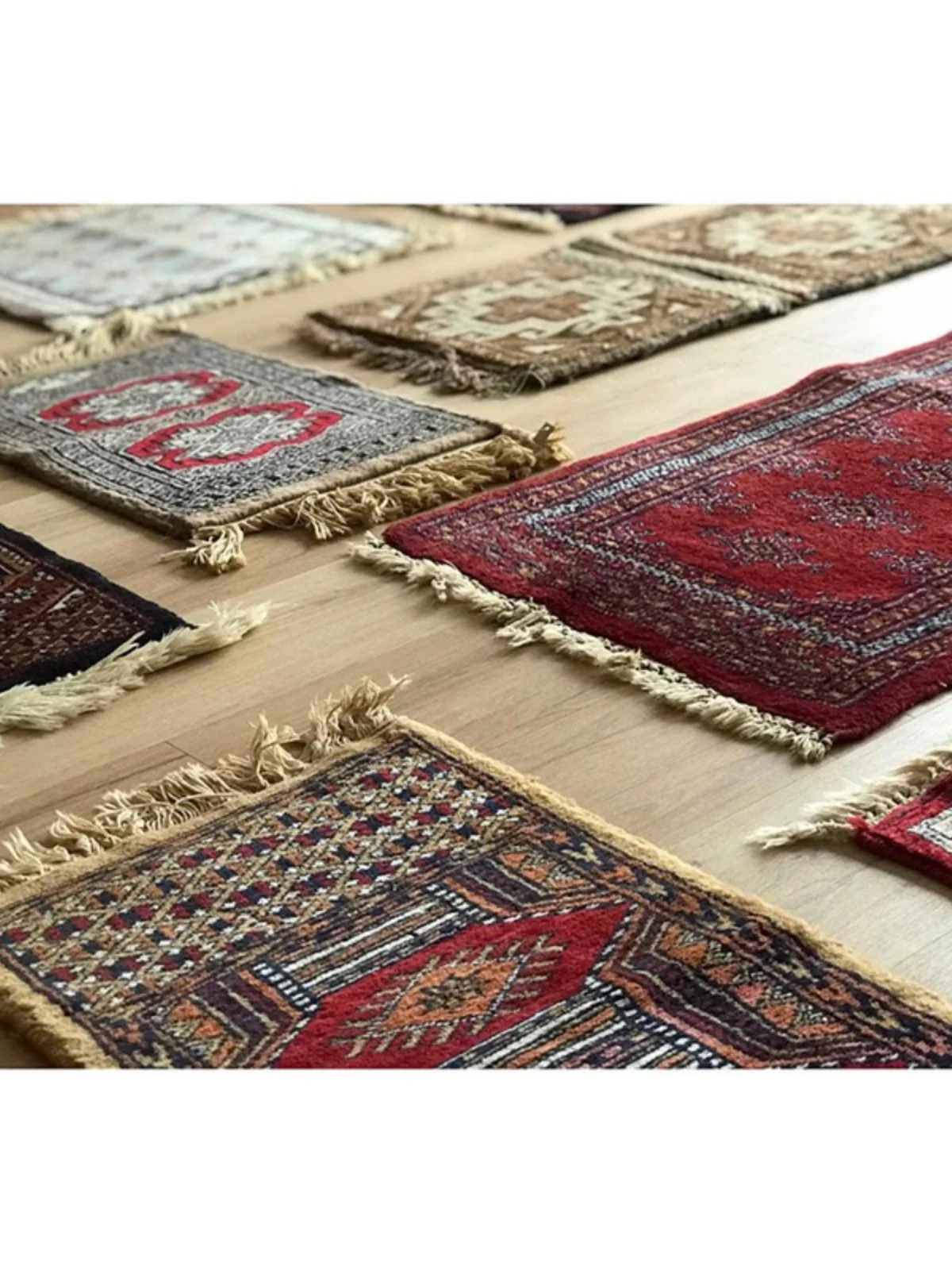 

Persian Eth Table Mat Coaster Carpet Tapestry Decorative Tea Table Wool Square Geometric Pattern Home Fabric