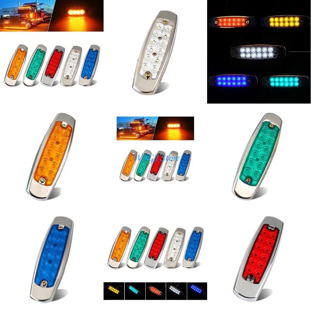 

37JE 12 LED Car Warning Light Car Truck Trailer Beacons Lamp Side Light Amber 12/24V
