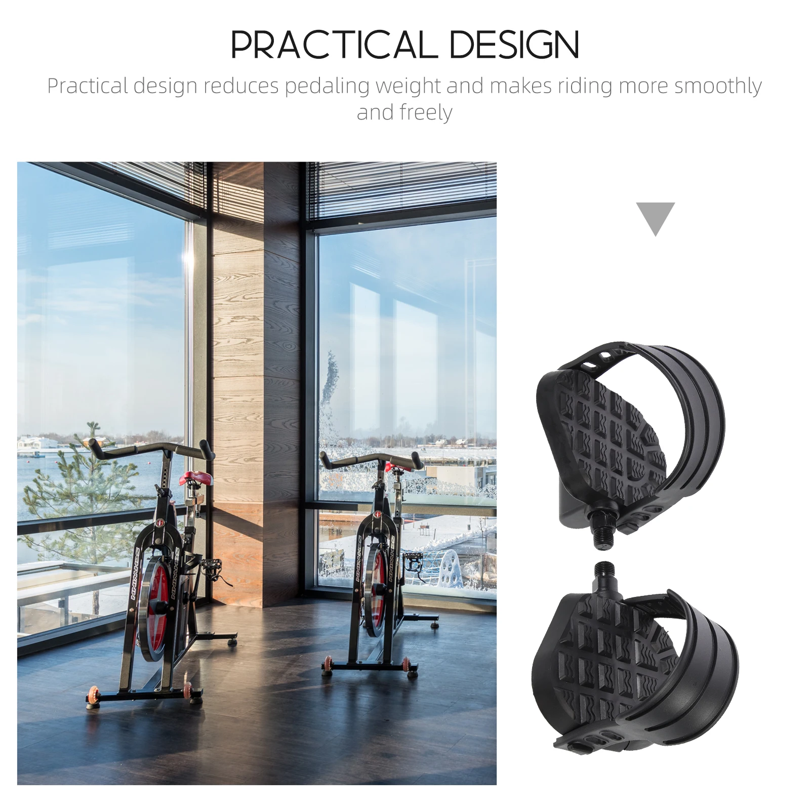 

1Pair Exercising Bike Pedals Large Base Foot Pedals Indoor Cycling Pedal Plastic Anti-Slip Gym Fitness Accessories