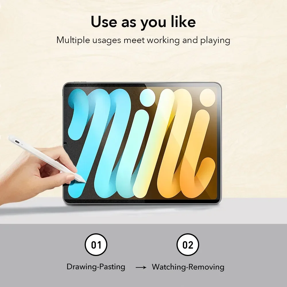2PCS Soft PET Magnetic Screen Protector For Ipad Mini 7 mini A17 Pro A2995 8.3inch 2024 Mini6 2021 8.3" Drawing Paper Feel Film