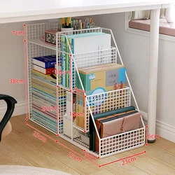 Removable Bookshelf Under Desk Shelf Classroom Floor Book Organizer Desk Side Trolley for Students Storage Bookcase with Wheels