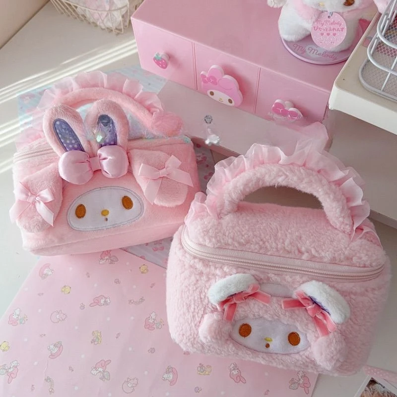 

Sanrio New HelloKitty Kawaii Anime Cartoon Cosmetic Bag Cute Pink Girly Heart Large Capacity Portable Girls Fashion Trend