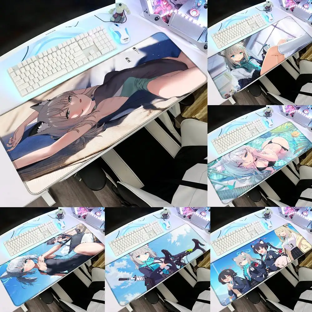 Blue Archive Sunaookami Shiroko Mouse Pad Rubber Thicken Overlock Gaming Table Mat Office Computer Keyboard Pad PC Mousepad