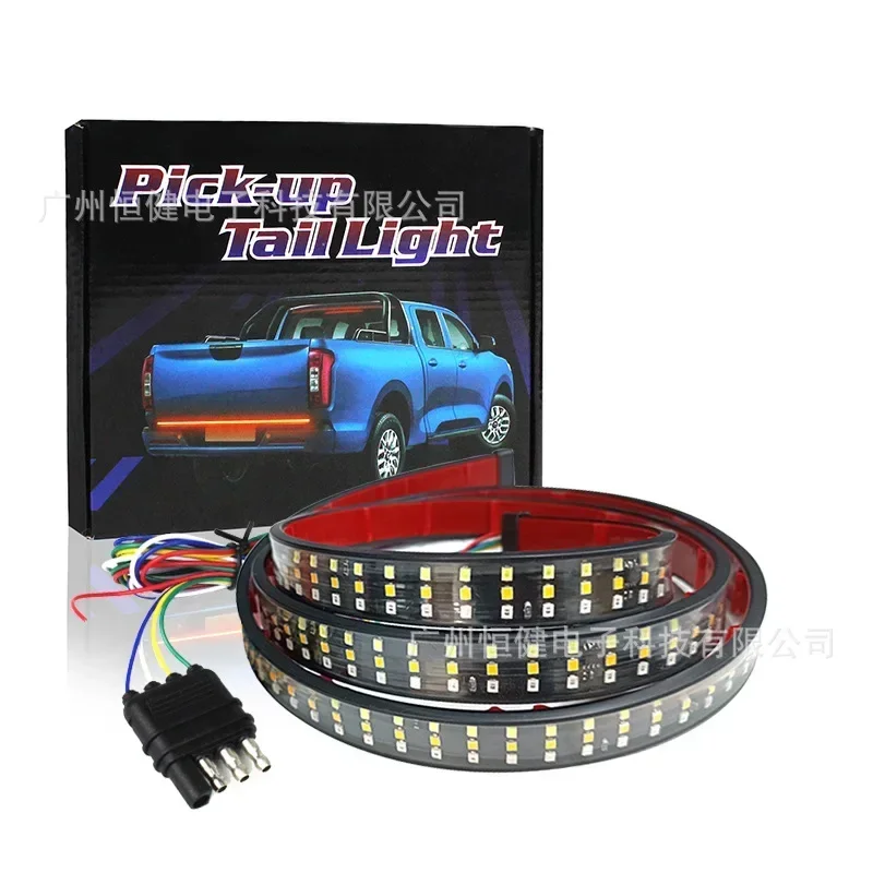 Durable Durable Pickup Truck Tail Light Strip Three Rows Three Colors Steering Streamer Brake Anti-rear-end Collision WarningLig