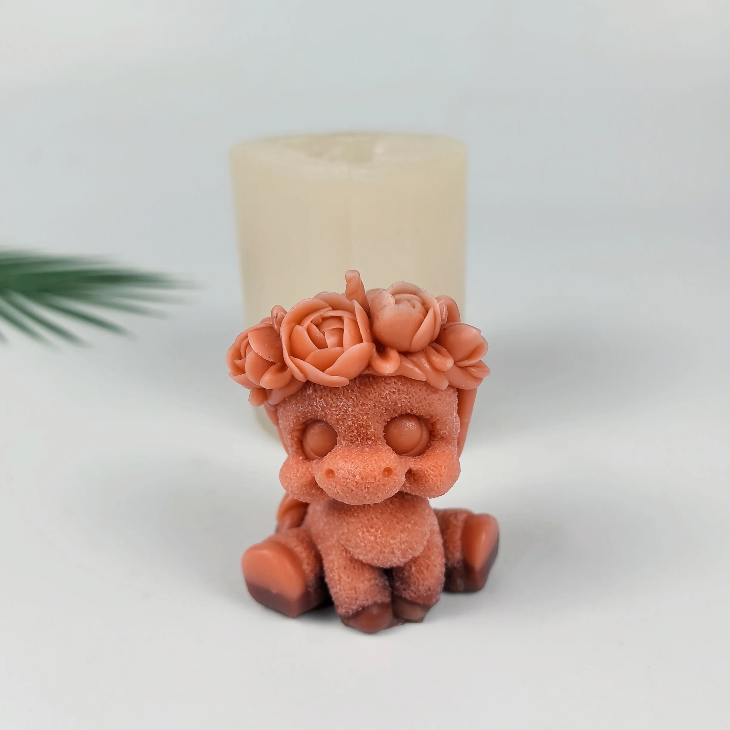 3D Animals Mold Wreath Pony Moulds Silicone Candle Soap Molds Clay Resin Cake Decor Wedding Birthday Candles Handmade DW0853