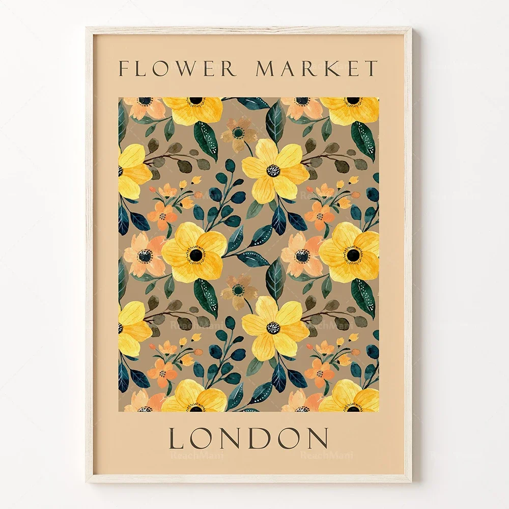 Flower Market Singapore Exhibition Print | Flower Market Boho Printable Poster