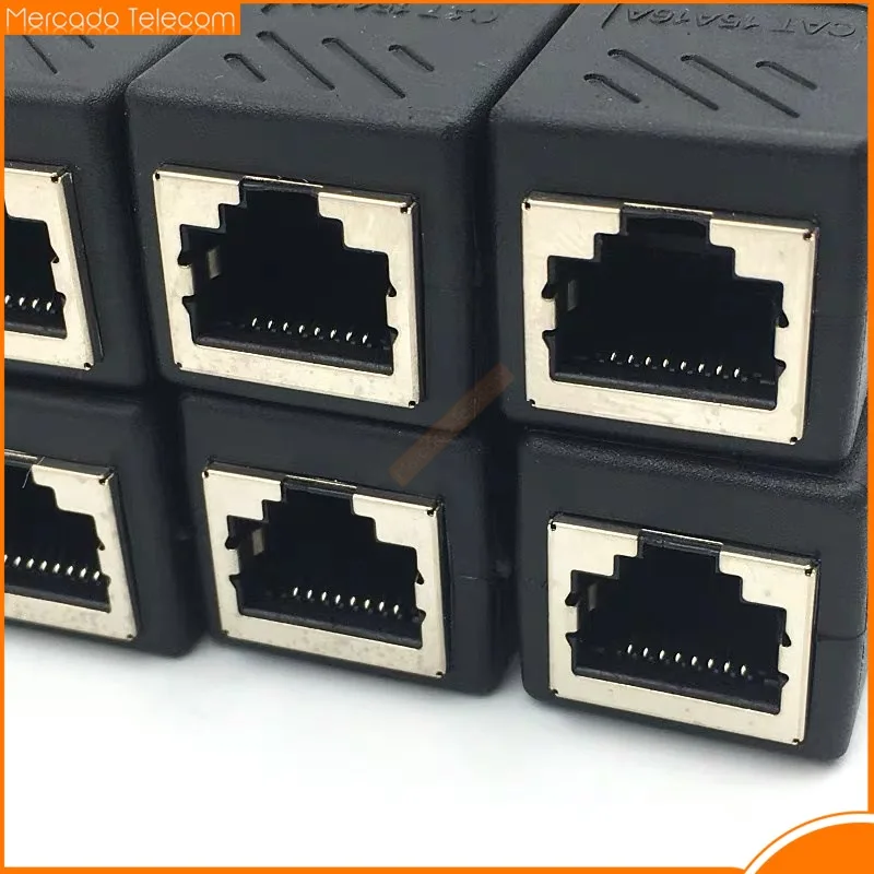 Extensor de cabo ethernet 10 tamanhos, acoplador rj45 cat 5 cat 6, conector extensor-acoplador ethernet fêmea para fêmea