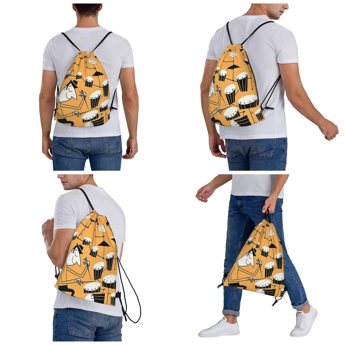 Play That Beat Backpacks Multi-function Portable Drawstring Bags Sports Bag Book Bags For Man Woman Students