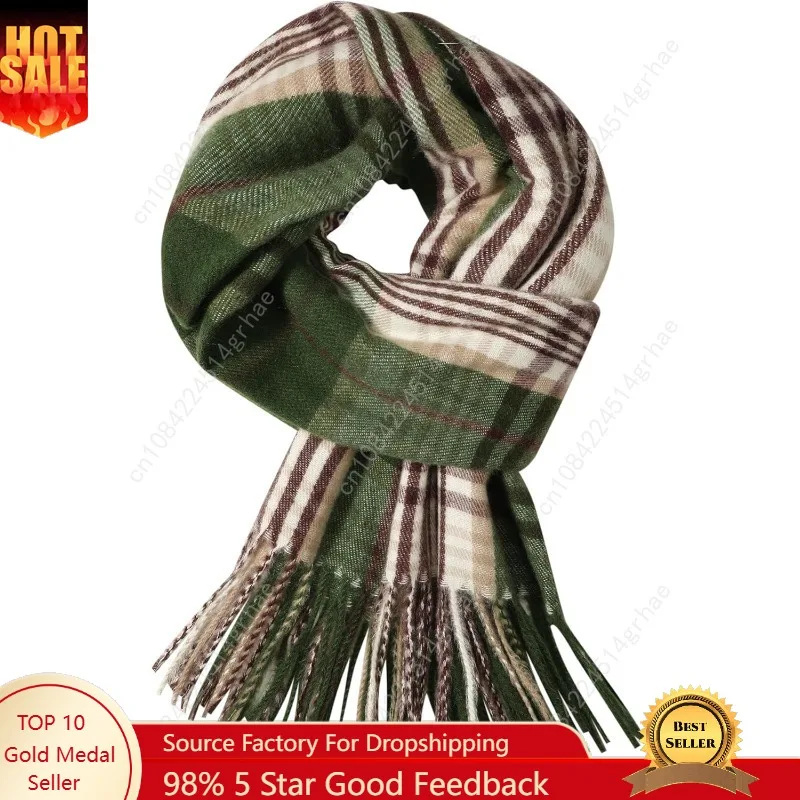 وشاح شتوي للنساء - وشاح نسائي أنيق من الكشمير منقوش لفصل الشتاء، 79 × 28 بوصة، بطانية طويلة دافئة