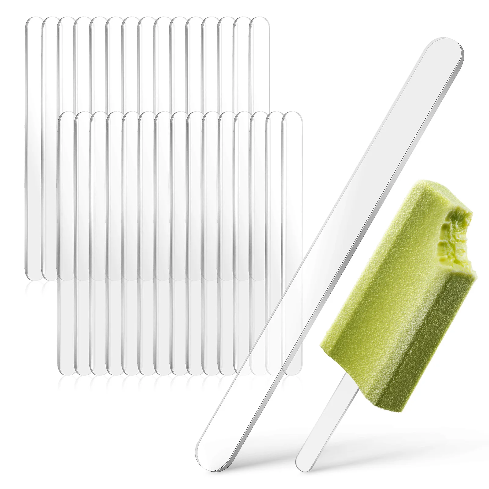 

30 Pcs Acrylic Ice Cream Sticks Clear Cakesicle Craft Mini DIY Dessert Lollipop Making Tools Kitchen Bar Supplies