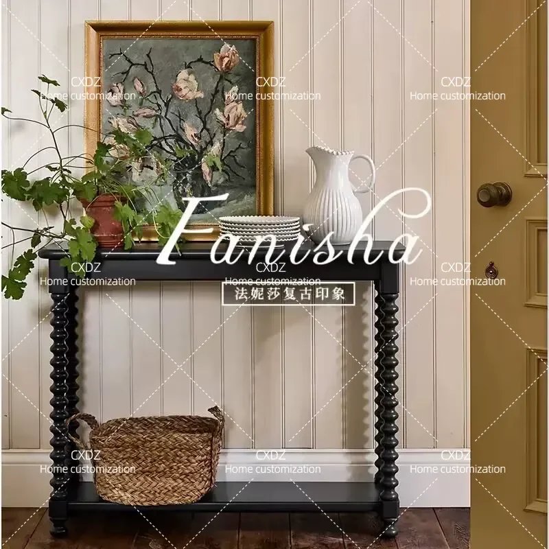 Solid Wood Entryway Table Narrow Console Table for Hallway Foyer Decor Wall Mounted Side Table Modern Minimalist Entrance