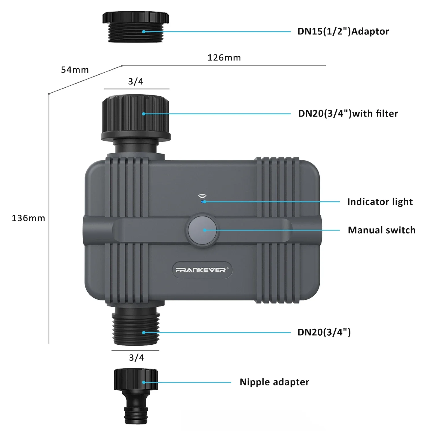 Tuya Intelligent Wireless Wifi Water Timer Sprinklers Automatic Watering Irrigation Controller For Garden