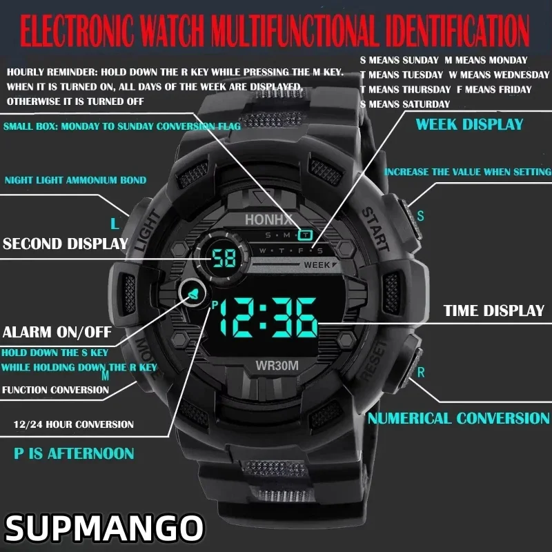 719 Kids Sport Watches LED Digital Watches for Children Silicone Strap Wristwatch Student Girl Boy Clock image 2