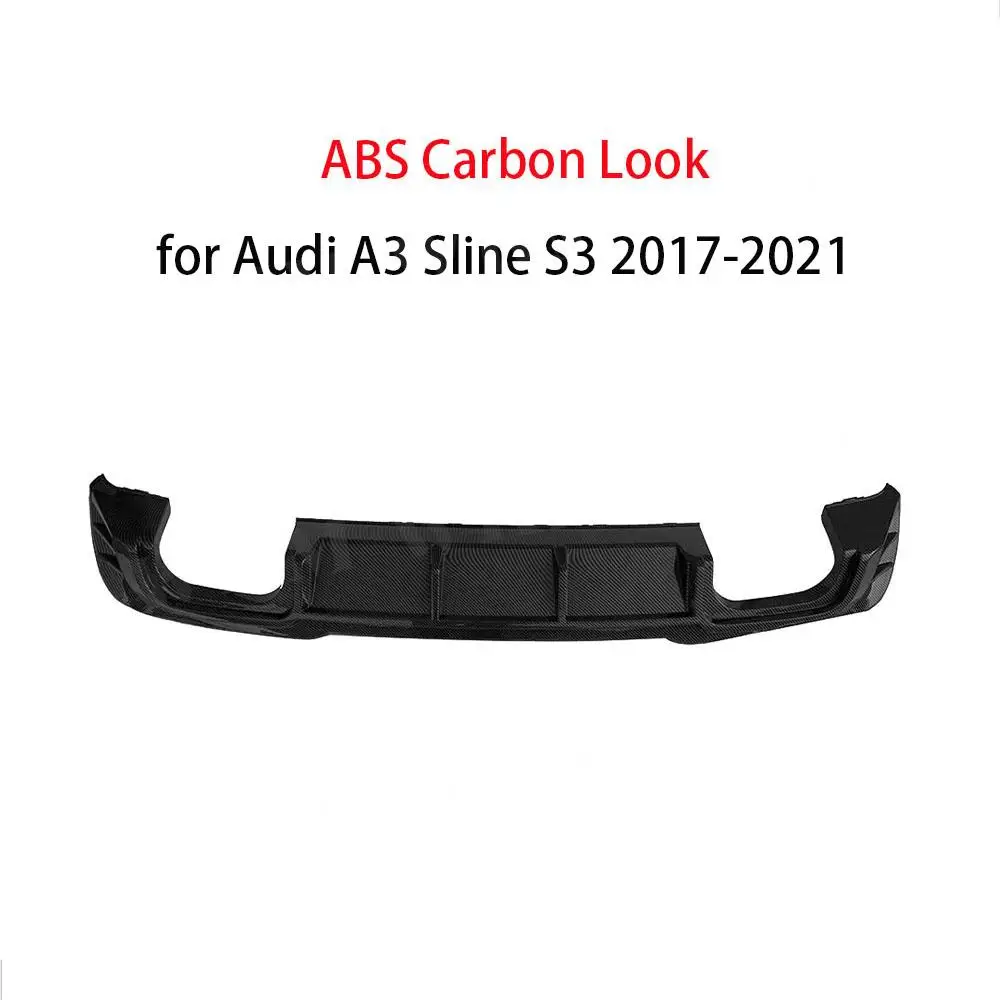 Carbon Fiber Rear Lip Bumper Diffuser Spoiler for Audi A3 Sline S3 Hatchback 2017-2021 not Standard Bumper Guard ABS Car Styling