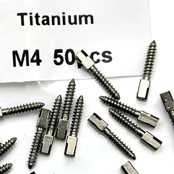 عمود طب الأسنان مطلي بالتيتانيوم عمود لولبي وعمود لولبي مفتاح دبابيس الأسنان لوازم مواد طب الأسنان 50 قطعة في الحقيبة