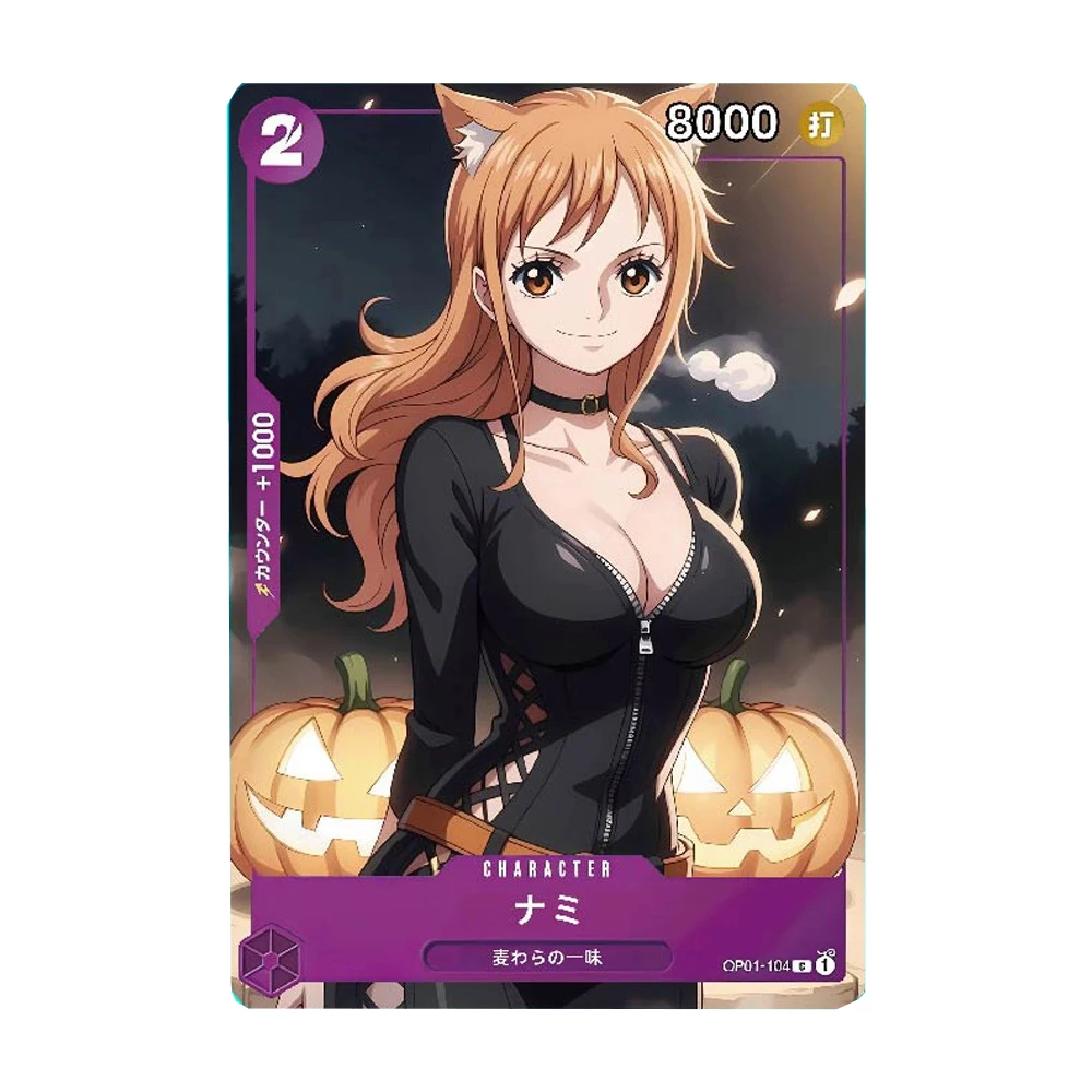 59X86Mm 9Pcs/set Diy One Piece Opcg Perona Nami Halloween Series Collection Card Robin Hancock Color Flash Anime Cards Gift Toy