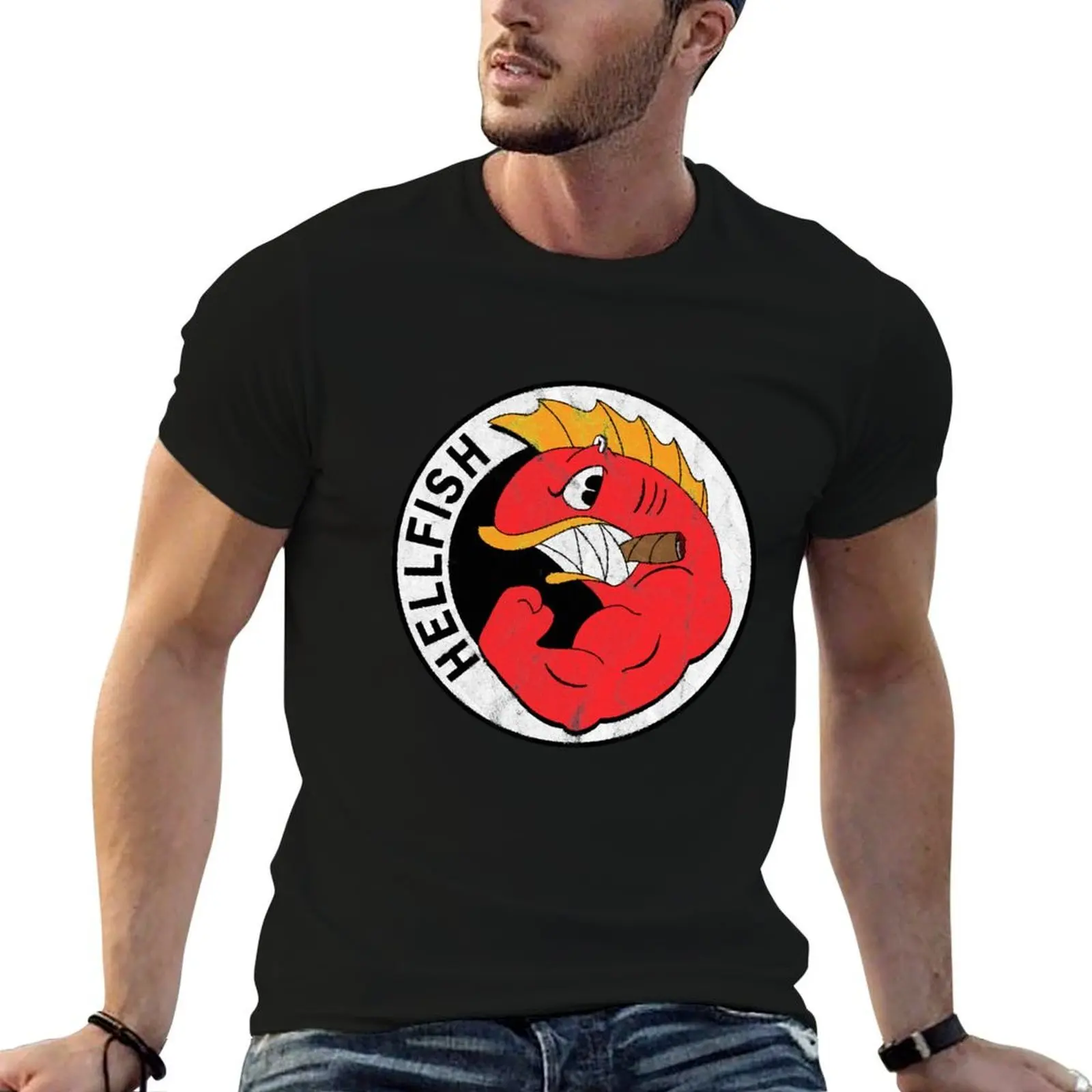 

Flying Hellfish man t high T-Shirt brand The shirt t graphic quality shirts Logo t luxury shirts man cotton man