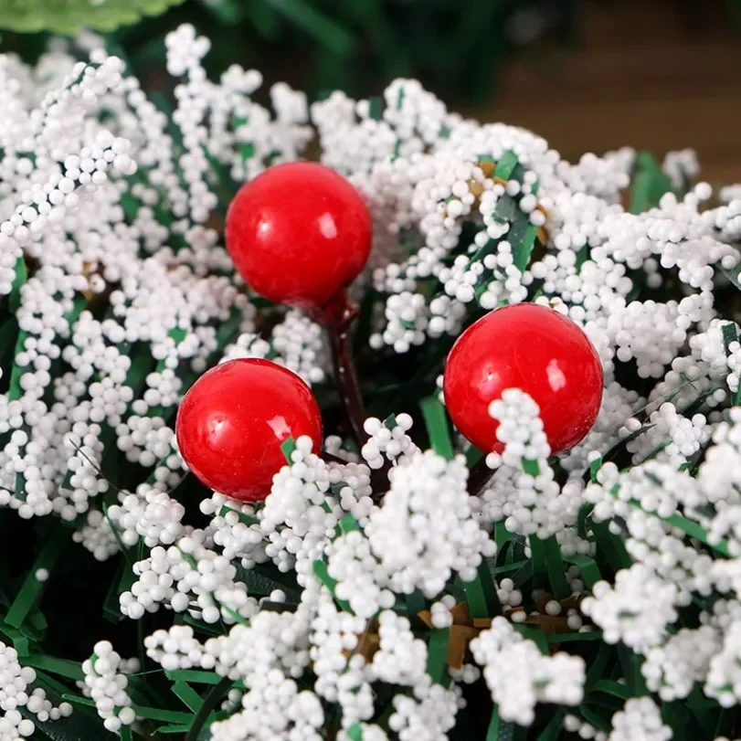 5-100 Stück künstliche Stechpalme Beeren grün Blätter Weihnachts schmuck Gold rote Stechpalme Beeren Stiele Weihnachts baum Kranz Geschenke Party Dekor