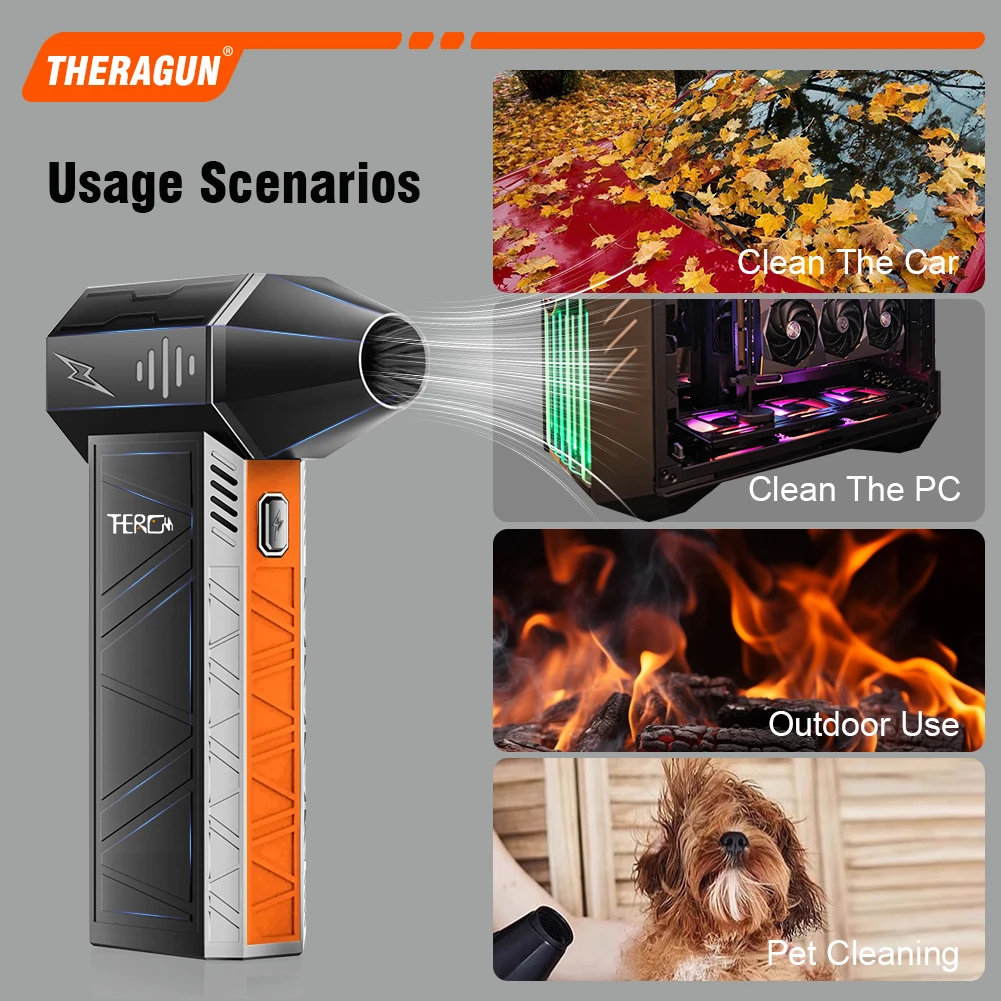 X3Pro Mini Turbo Jet Fan,150,000RPM Powerful Hair Dryer, Portable Rechargeable Electric Duster for Car/PC/Home Cleaning。 view 2