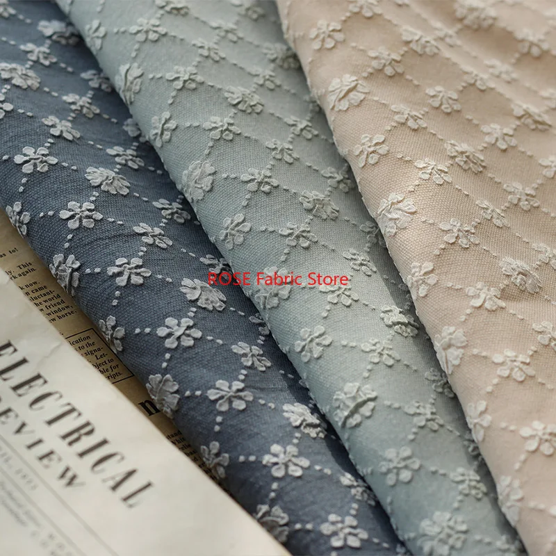 1 Meter Geometric Small Flower Embossed Bubble Jacquard Fabric Bags Shoes Dress Making Fabrics