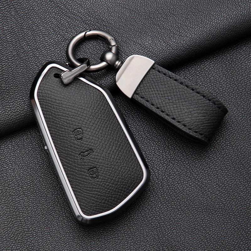 Suitable for Volkswagen ID4 ID4X  ID4CROZZ  Aluminum Alloy + Leather Car Remote Key Case Cover Simple Style To Choose From