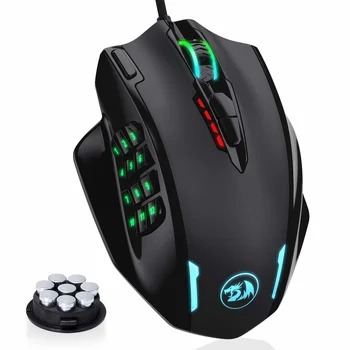 Redragon M908 RGB Arka Aydınlatmalı LED USB Kablolu Oyun Faresi, 18 Programlanabilir Fare Düğmesi, 12400 DPI 6 best sales Yan düğmeli oyun faresi - №1
