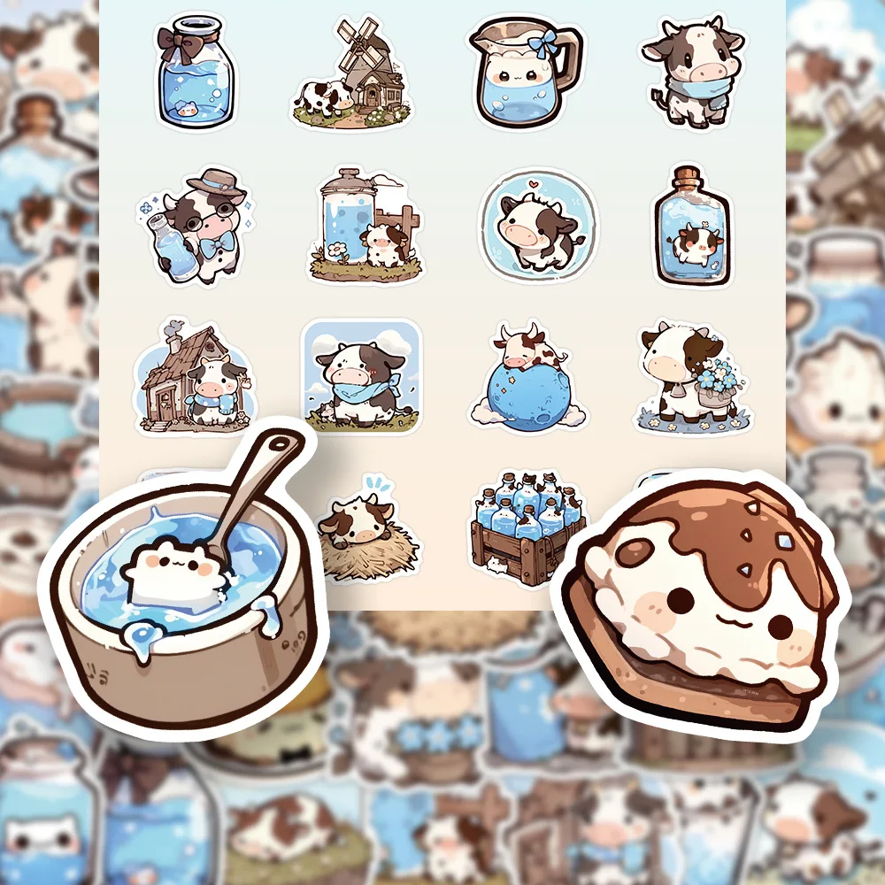 

10/63PCS Creative Small Dairy Farm Cartoon Stickers INS Style Graffiti Decal Mug Guitar Phone Notebook Car Classic Children Toys