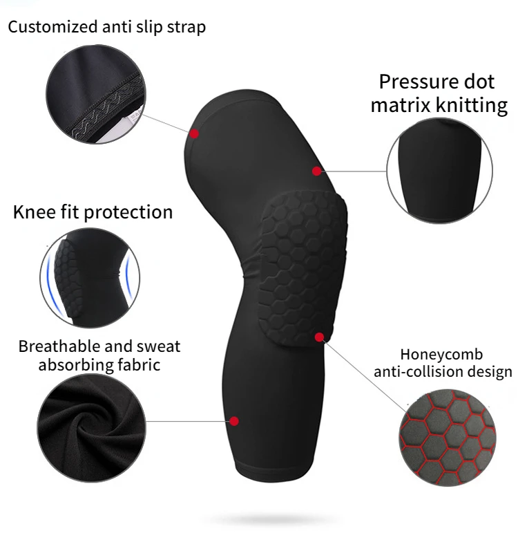 Basketball Volleyball Knee Pads Honeycomb Foam Support Compression Leg Sleeve Knee Brace Support Sport Kneepad Fitness Equipmet